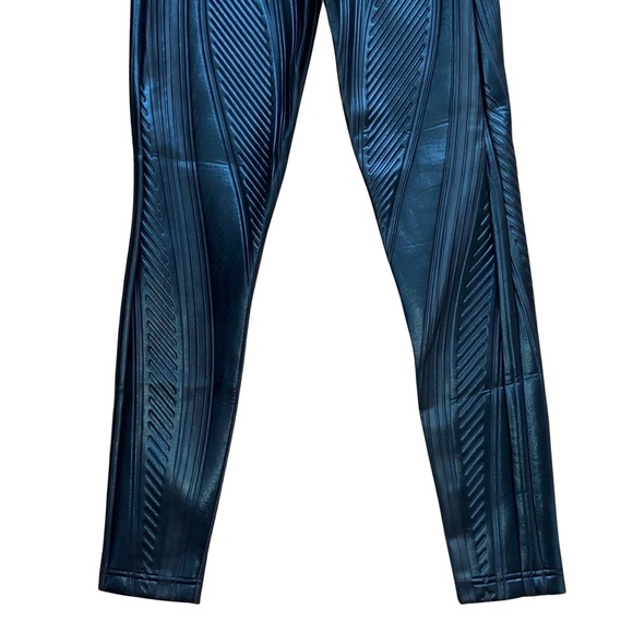 Mugler Shiny Embossed Black Legging Pant Size 40 - Picture 7 of 11